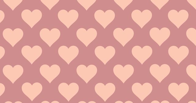 This seamless pattern features pink hearts on a light mauve background, perfect for romantic and love-themed projects. It can be used in textiles, wallpaper, greeting cards, wrapping paper, wedding invitations, and other feminine and Valentine-themed designs.