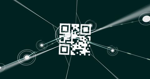 Technological QR Code with Network Connections on Dark Background - Download Free Stock Images Pikwizard.com
