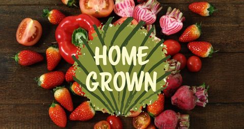 Fresh Homegrown Produce Combining Fruits and Vegetables