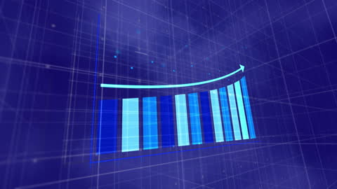 Futuristic Statistical Data Chart in Digital Grid Space
