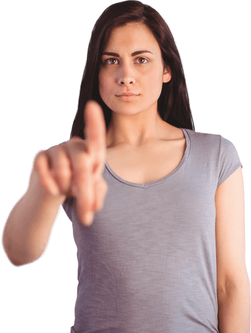 confident young woman pointing with transparent background - Download Free Stock Videos Pikwizard.com
