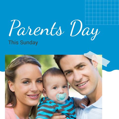 Happy family celebrating parents day outdoors