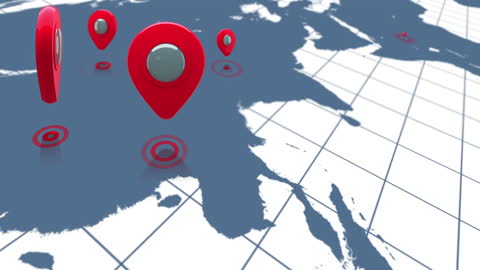 Digital Map with Floating Location Markers