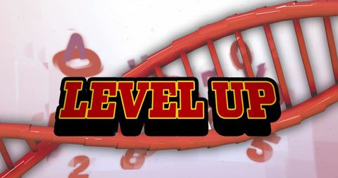 Level up digitally with spinning dna and numbers
