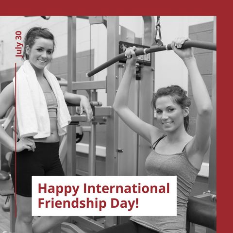 celebrating friendship day with friends at gym - Download Free Stock Templates Pikwizard.com