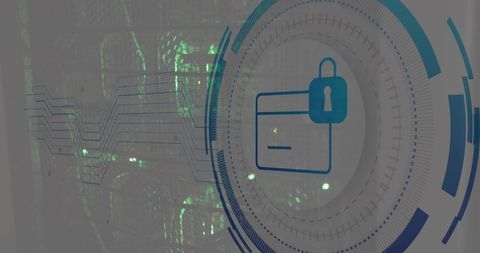 Digital Security in Data Centers with Lock and Card Icons - Download Free Stock Images Pikwizard.com