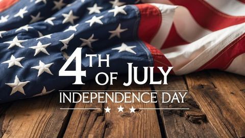 Fourth of July American Flag With Rustic Table