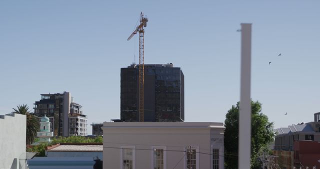 Urban Construction Scene with Building Crane and Modern Architecture - Download Free Stock Images Pikwizard.com