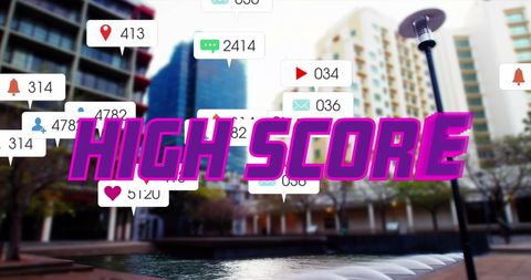 Social media notifications with high score text