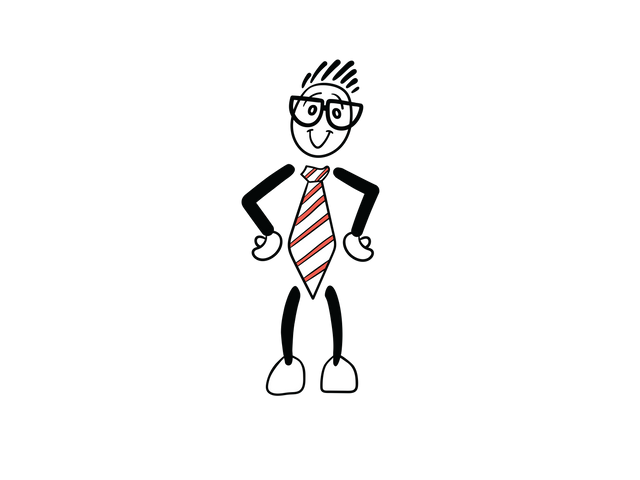 Transparent Cartoon Character with Striped Tie Standing - Download Free Stock Videos Pikwizard.com