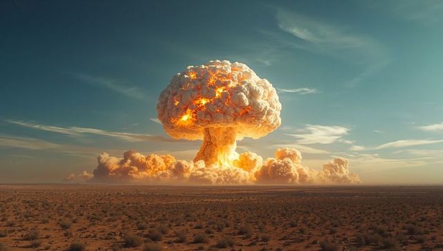 AI-Generated Mushroom Cloud Over Desert Landscape
