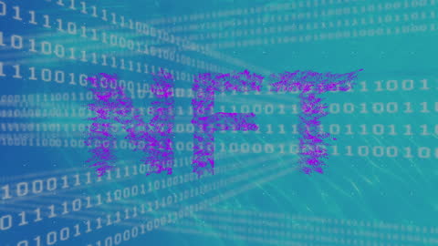 NFT Digital Artwork Display With Binary Code Visualization