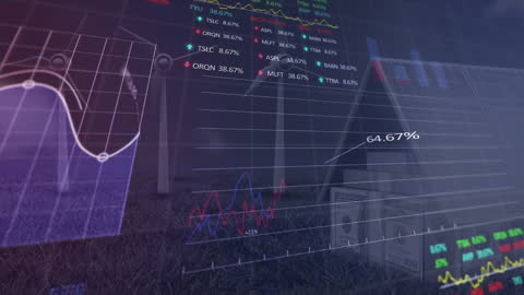 3D Solar Panel with Futuristic Business Graph Background