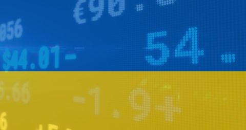 Financial Data Overlapping Ukraine Flag Symbolizes Economic Impact - Download Free Stock Images Pikwizard.com