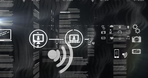 Digital Interface with Data Processing Symbols - Download Free Stock Images Pikwizard.com