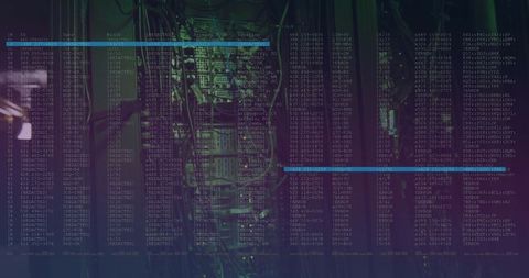 Digital Interface with Server Room and Data Projection - Download Free Stock Images Pikwizard.com