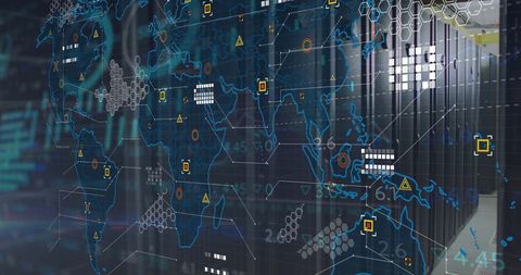 Global Data Connections Over Computing Servers Background - Download Free Stock Images Pikwizard.com