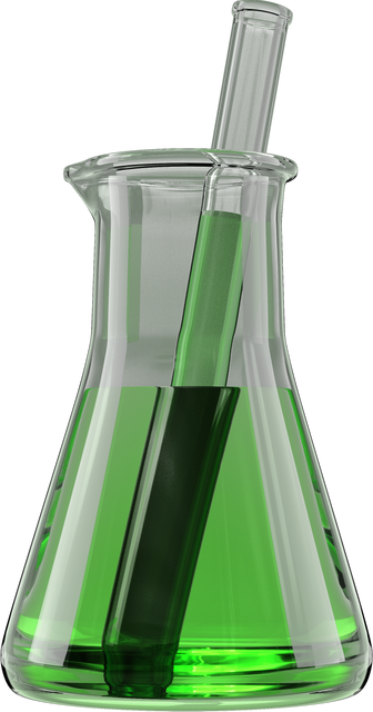 Transparent Flask with Test Tube Containing Green Chemical Solution - Download Free Stock Videos Pikwizard.com