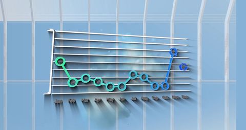 3D Graph Showing Monthly Data Patterns Against Glass Backdrop - Download Free Stock Images Pikwizard.com