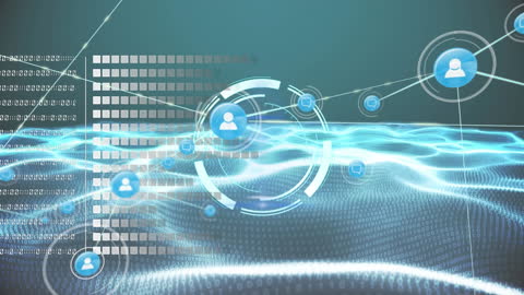 Digital Network and Data wave With AR Interface
