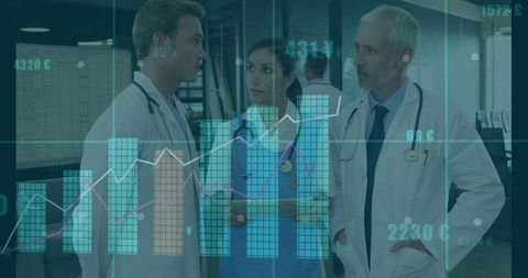 Medical Professionals Analyzing Data in Hospital Environment