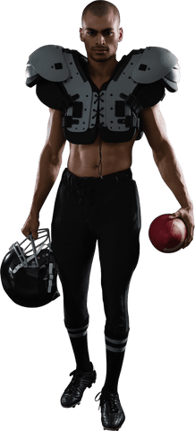 transparent football athlete holding helmet and football - Download Free Stock Videos Pikwizard.com