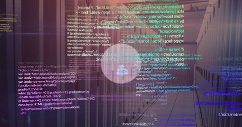 programmer typing on laptop with floating digital code overlay - Download Free Stock Images Pikwizard.com