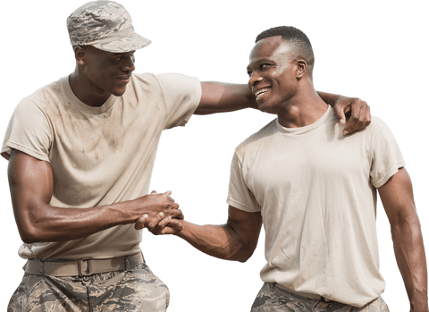 friendly black military soldiers shaking hands on transparent background - Download Free Stock Videos Pikwizard.com
