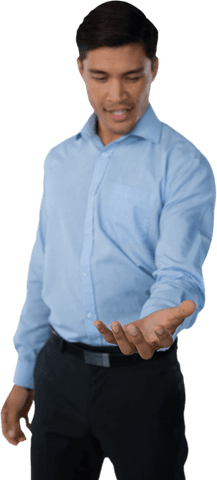 Businessman Holding Invisible Object on Transparent Background - Download Free Stock Videos Pikwizard.com