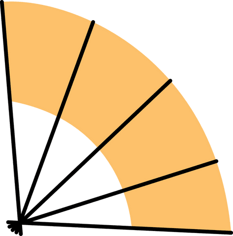 transparent geometric fan design with orange wedges - Download Free Stock Videos Pikwizard.com