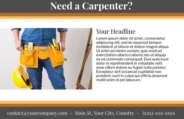 Professional Carpenter with Tool Belt Evoking Reliability - Download Free Stock Templates Pikwizard.com