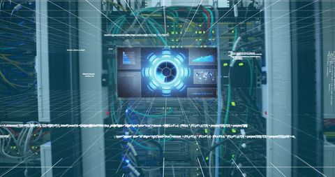 Digital Data Processing Over Computer Servers in Modern Data Center - Download Free Stock Images Pikwizard.com