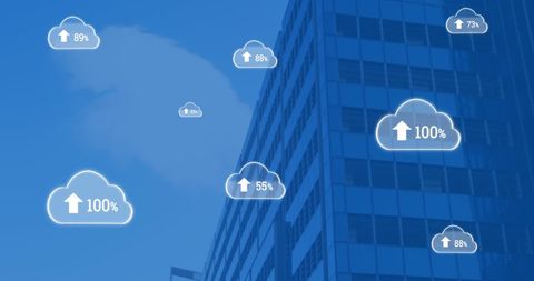 Cloud Storage Technology Concept Over Urban Skyscraper - Download Free Stock Images Pikwizard.com