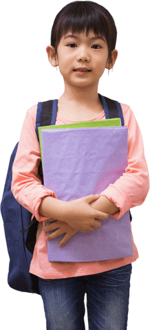 cheerful asian student carrying notepad transparent background - Download Free Stock Videos Pikwizard.com
