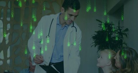 Friendly Doctor Consulting Young Patient with Classroom Environment