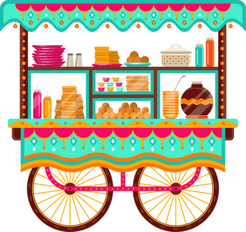 vibrant snack cart illustration on transparent background - Download Free Stock Videos Pikwizard.com
