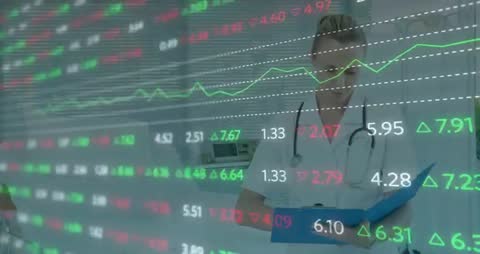 Market Data Overlay on Busy Doctor Annotating Reports