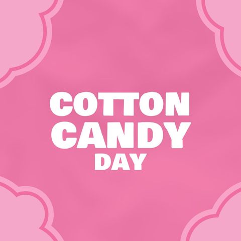 Cotton Candy Day Celebration on Pink Cloud Background - Download Free Stock Templates Pikwizard.com