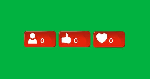 Social Media Interaction Counters on Green Background - Download Free Stock Images Pikwizard.com