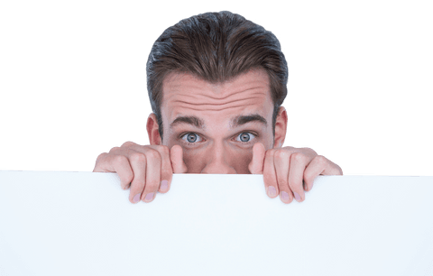 man peeking from transparent background with billboard - Download Free Stock Videos Pikwizard.com