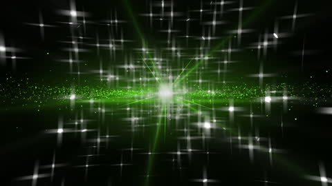 Dynamic Green and White Light Streaks Background