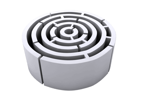White Circular Labyrinth with Transparent Background