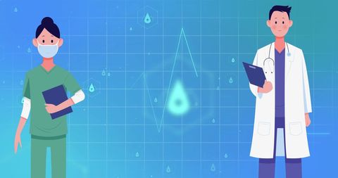 Medical Professionals and Healthcare Concept with Digital Interface