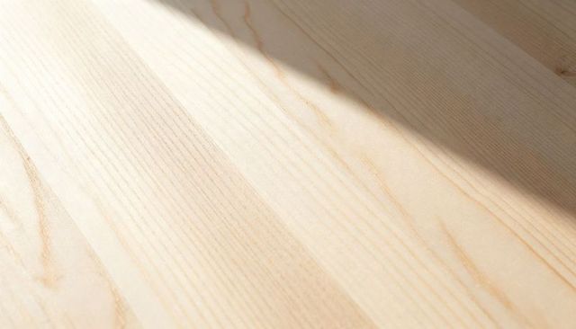 Sunlit light wood plank texture with soft diagonal shadow and natural grain detail