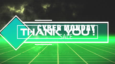 Digital Cyber Monday Sale Green Background Animation