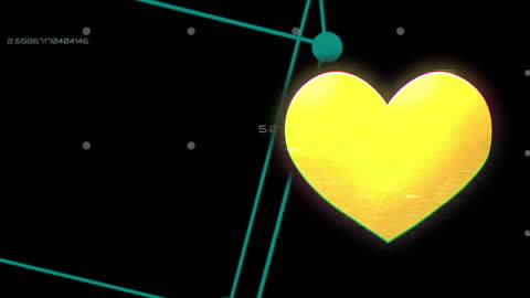 Digital Heart Icon with Data Visualization