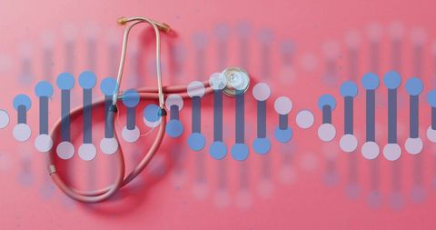Stethoscope and DNA Strand on Pink Background: Medical Research Concept - Download Free Stock Images Pikwizard.com