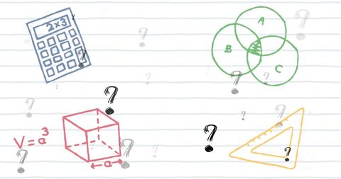 Mathematics and Geometry Concept with Educational Symbols - Download Free Stock Images Pikwizard.com