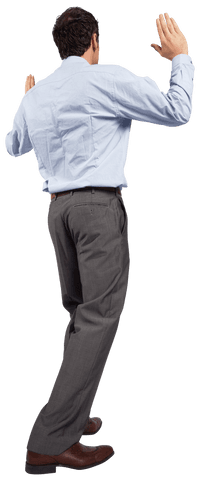 transparent businessman in formal outfit raising hands - Download Free Stock Videos Pikwizard.com