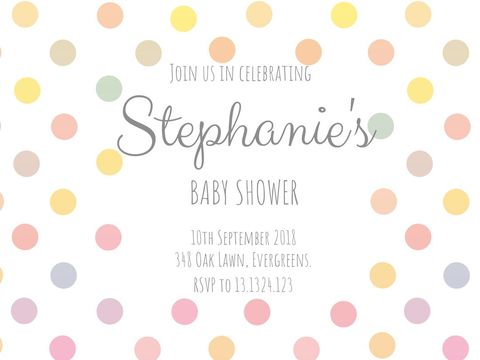 Playful Polka Dot Baby Shower Invitation Design - Download Free Stock Templates Pikwizard.com